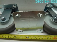 QTY=3: Plate Mount Caster 6″H X 4-5/8″D X 1-1/8″W PLATE 4″L X 4-1/2″ W