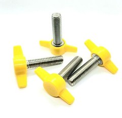 3/8″ Thumb Screw T Bolts Yellow Butterfly Tee Wing Knob Stainless Steel 3/8-16