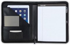 Contrast Stitch Leather Zippered Portfolio Folder/Business Portfolio for Men and