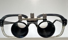 Vintage Binocular Loupe Glasses Clip-On Dental Optician Jeweler Germany W/ Case