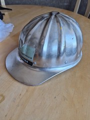 Vintage Fibre Metal Superlite Hard Hat Aluminum Safety Helmet USA
