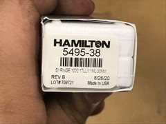 New/Opened Box – Hamilton #5495-38 Syringe – 1002, 1TLLX, 1 mL, 30mm