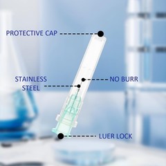 100 Pack 32 Ga 4mm 0.16IN Disposable Dispensing Needles for 30G 0.5 inch
