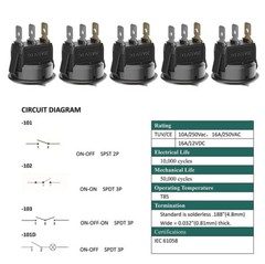 20Pcs/Kit Round Toggle Switch 12V 20A LED Light For Car Auto Boat ON/OFF Switch