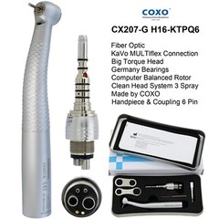 COXO Dental Fiber Optic High Speed Handpiece CX207-G KAVO NSK Coupler 4 6 Hole