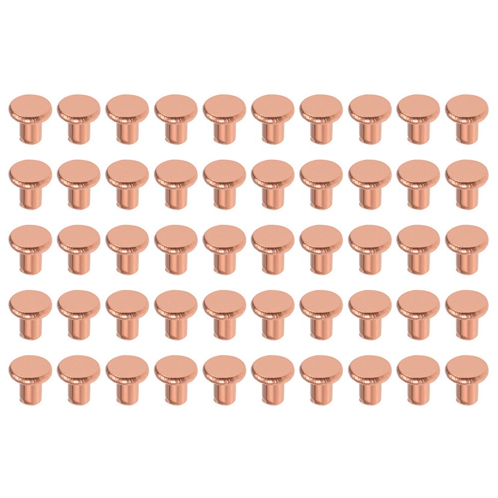 100 Pack 1/8″ x 5/32″ Flat Head Copper Solid Rivets Fasteners