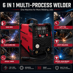 ARCCAPTAIN MIG200 NOVA 200Amp 6-in-1 MIG Welder 110V/220V Dual Voltage Welding