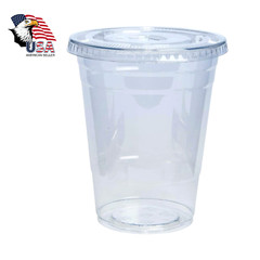 16 Oz Clear Plastic Cups PET Disposable Cold Cups With Lids and Straws for Party