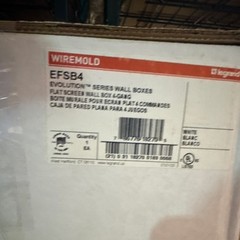 Wiremold EFSB4 Evolution Series Flat Screen 4-Gang Wall Box White