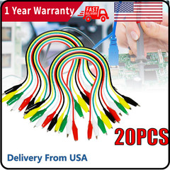 20 Pcs Electrical Jumper Cables Test Leads with Alligator Clips for Circuit new