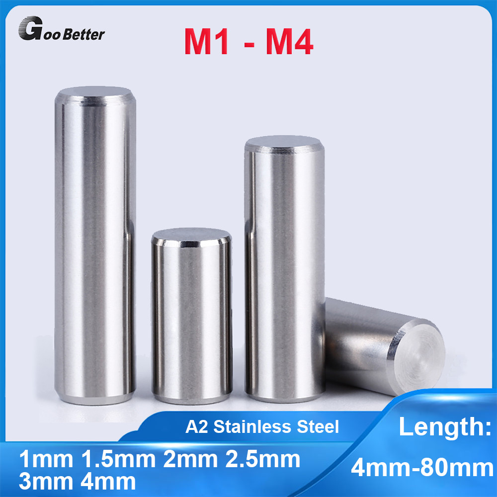 Dowel Pins A2 Stainless Steel Parallel Pins DIN7 1mm 1.5mm 2mm 2.5mm 3mm 4mm