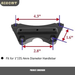 1 Inch 25mm Handlebar Anti-Slip Top Riser Clamps for Touring Electra Glide/Stree