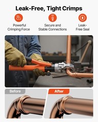 VEVOR Copper Pipe Crimping Tool Hydraulic Driven Pro Press Tool with 8 Jaws