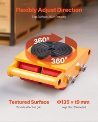 Heavy Duty 4PCS Machinery Skates Dollies, 17,637 Lb Capacity, 360° Rotation