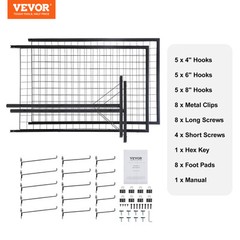 VEVOR 2′ x 5.6′ Grid Wall Panels Tower 2 Packs Wire Gridwall Display Racks