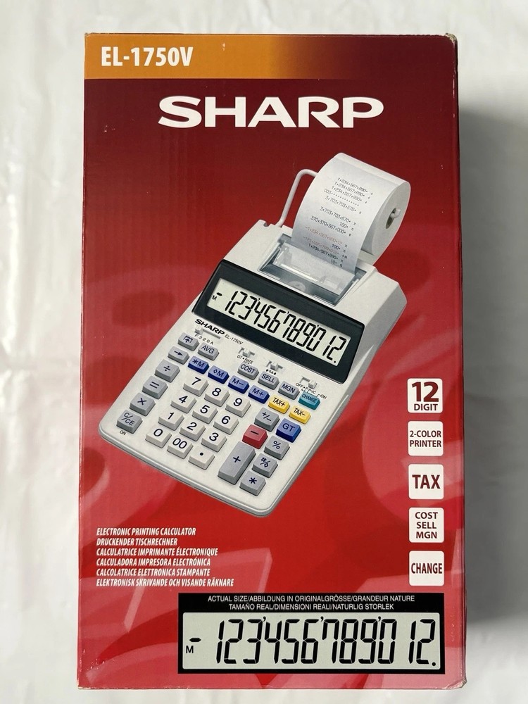 Sharp SH-EL1750V Printing Calculator 12-Digit