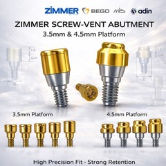 ZimVie LOCATOR Abutment for Tapered Screw Vent Implants 3.5mm/4.5mm Cuff Height