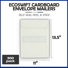 300 – 11″ x 13.5″ EcoSwift White Photo Ship Flats Cardboard Envelope Mailers