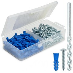 Drywall Anchors and Screws Kit with Drill Bit – 100 Anchors & 100 Screws for …