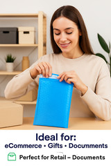 #0 6.5×10 Blue Poly Bubble Mailers Padded, Waterproof, Shipping Self-Seal