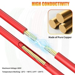 6 AWG Gauge THHN Stranded Copper Wire – 6 AWG Black, Red, White with 8 AWG Green