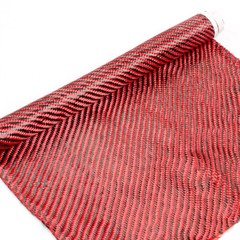 12″ x 5FT Twill Weave Carbon Fiber Fabric Cloth Resin Kit Black Red