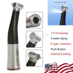 Abdent Dental 1:5 LED Fiber Optic Increasing Contra Angle Handpiece CE New