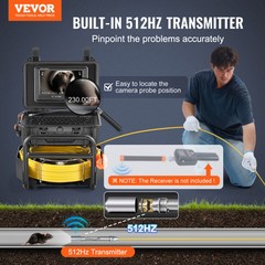 VEVOR 9″ Sewer Camera 70m/230 ft Self-Leveling Drain Camera w/ 512Hz Transmitter