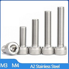 M3 M4 Allen Cap Screws Bolts A2 Stainless Steel Socket Screw Hex Head DIN 912