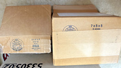 Fourteen (14) small cardboard mailing boxes, Various sizes, Used