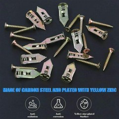 50/100PCS Self Drilling Drywall Anchors Screws Hollow Wall Anchor Expansion Kit