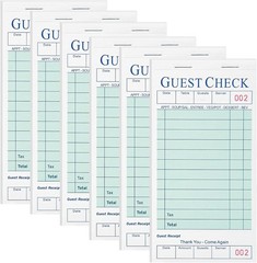 300 Guest Check Books 6 Pack Of 50, for Servers, Server Note Pads, Waitresses