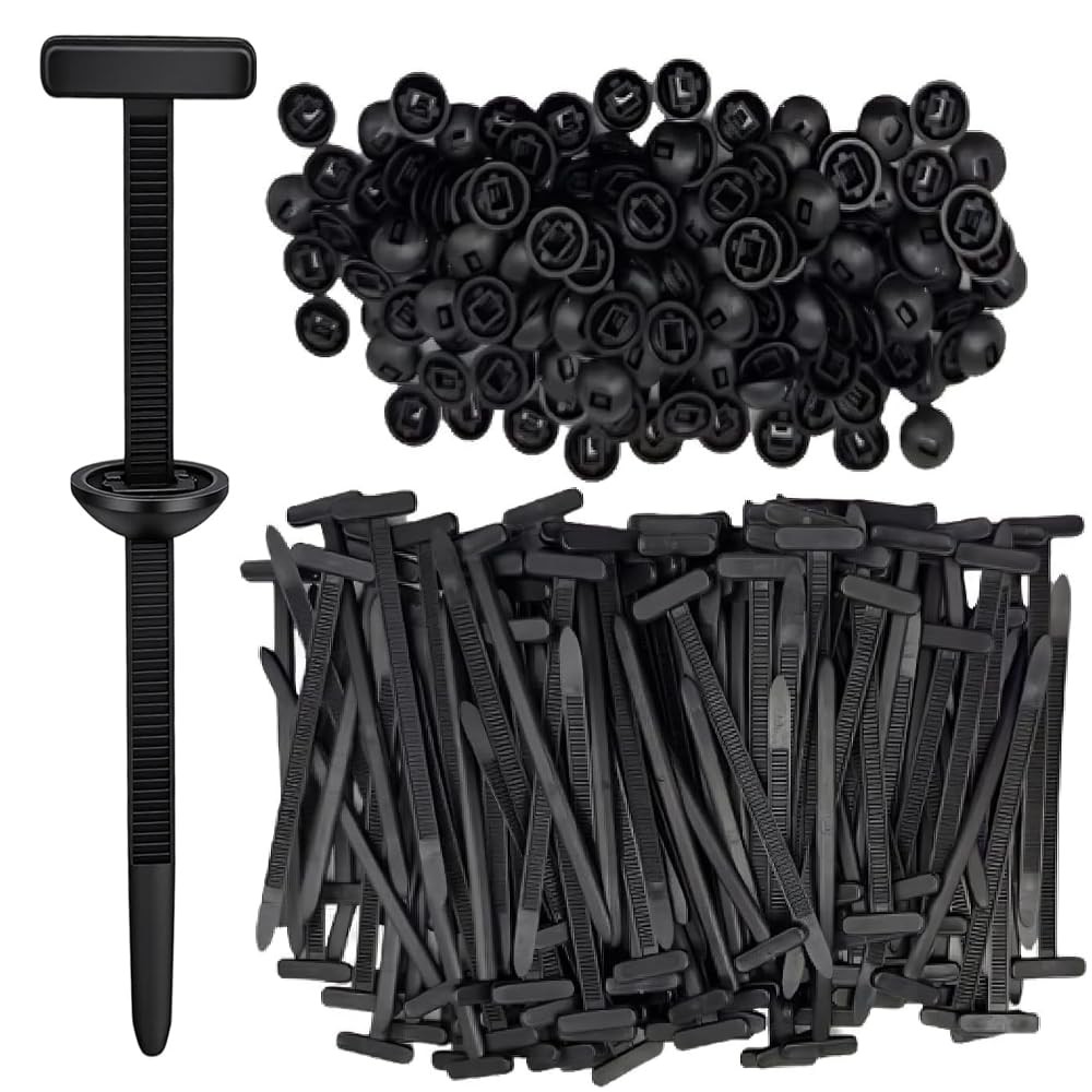 100 Pcs Nylon Universal Cable Tie Buckle T-Shaped,Plastic Rivets-2026 NEW Sel…