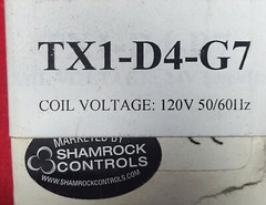SHAMROCK CONTROLS TX1-D4-G7 Contactor Coil, Coil Voltage 120V 60Hz – NEW
