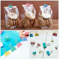 40Pack Colorful Binder Clips, Assorted Sizes 4 Sizes Metal Paper Clips
