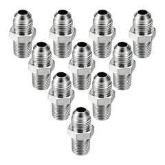 10Pack Hydraulic Hose Adapter Fittings 3/8″ JIC 37° Male x 1/4″ NPT Male w/Cover