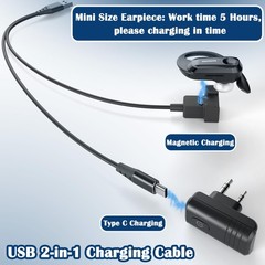 SAMCOM Wireless Headset with 2 Pin Dongle for 1 2 Earpiece