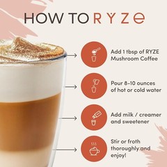Ryze Mushroom Organic Coffee 2 Pack 30 Servings Per Pack (FREE SHIPPING)