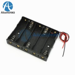 2PCS Plastic Battery Storage Case Box Holder For 5 X AA 5xAA 2A 7.5V wire leads