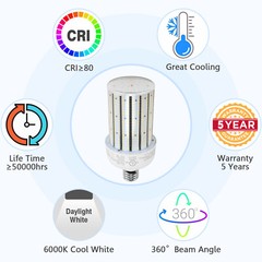 2-PACK 80W LED Corn Light AC480V Commercial Workshop Supermarket Warehouse Bulb