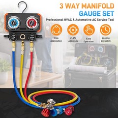 AC Manifold Gauge Set 3 Way for R22 R134a R410a Refrigeration Charging