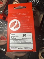 EARO Sport Earplugs, Red or Black, 20 dB Noise Reduction, Sleek & Secure Fit