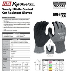 NSI Kutshieldz Large A4 Cut Resistant Work Gloves Lot Of 12 pairs
