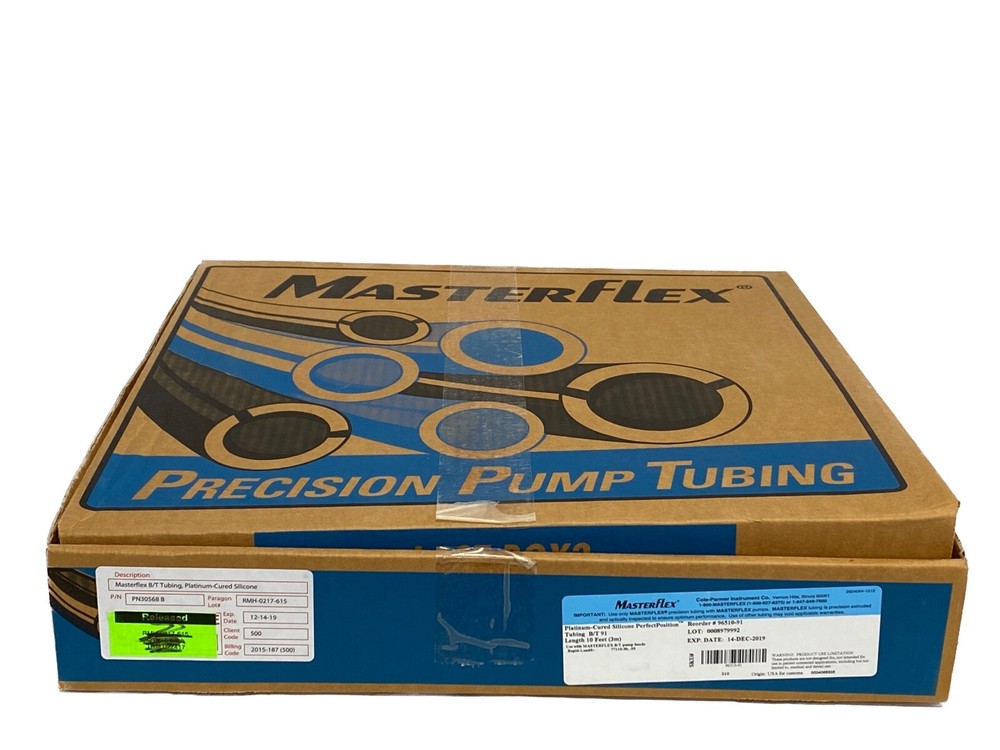 MASTERFLEX PerfectPosition B/T Platinum Cured Silicone Pump Tubing 10’ 96510-91