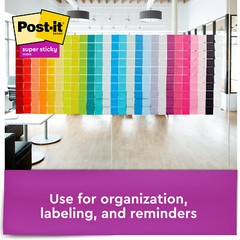 Post-it® Super Sticky Notes 654-5SSLE, 3 in x 3 in (76 mm x 76 mm), Limeade