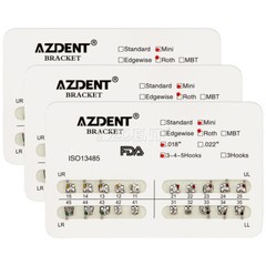 20pcs AZDENT Dental Orthodontic Metal Bracket Braces Mini Roth 018 Hooks 345