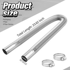 23.62″ L & 1″ ID Generator Exhaust Extension Kit Stainless Steels,Diesel Heater