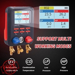 Rogvoc Digital AC Gauges RMG4DB-BK Refrigerant Kit