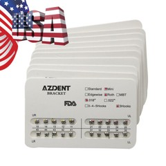 AZDENT Dental Orthodontic Brackets Brace Mini Roth MBT Standard 022/018 Hooks