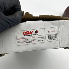 CGW Abrasives 48031 Resin Fiber Disc ML2111 7″ x 7/8″ Type C 24 Grit Pk of 25